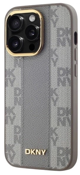 Etui DKNY Leather Checkered Mono Pattern MagSafe do Apple iPhone 14 Pro Max Beige (3666339259969) - obraz 2