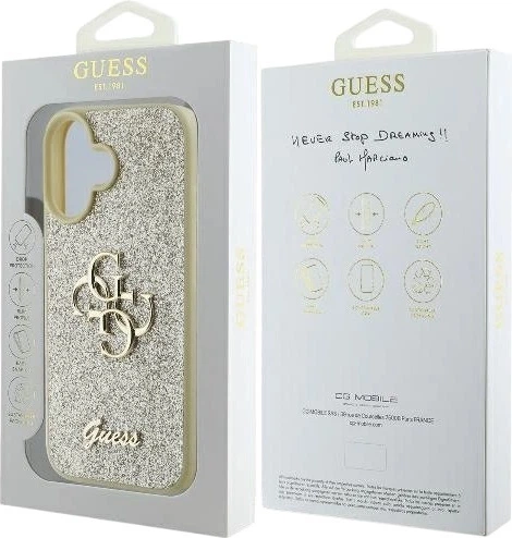 Панель Guess Fixed Glitter Big 4G для Apple iPhone 16 Plus Gold (GUHCP16MHG4SGD) - зображення 8