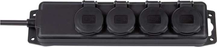 Подовжувач Brennenstuhl IP44 4 розетки 2 м Чорний (1159960) - зображення 1