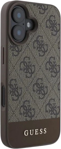 Etui Guess 4G Bottom Stripe do Apple iPhone 16 Brown (GUHCP16SG4GLBR) - obraz 4