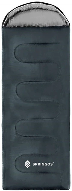 Śpiwór turystyczny Springos CS0043 210x73 cm Szary (5907719436654) - obraz 1