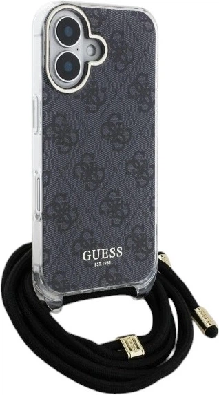 Etui Guess Crossbody Cord 4G Print do Apple iPhone 16 Black (GUHCP16SHC4SEK) - obraz 3