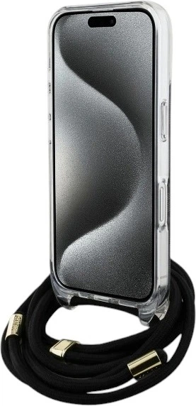 Etui Guess Crossbody Cord 4G Print do Apple iPhone 16 Black (GUHCP16SHC4SEK) - obraz 4