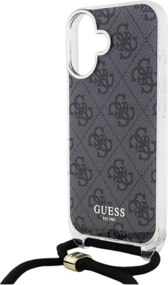 Etui Guess Crossbody Cord 4G Print do Apple iPhone 16 Black (GUHCP16SHC4SEK) - obraz 5