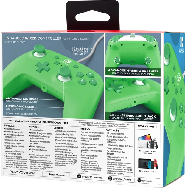 Kontroler PowerA Enhanced Wired Controller for Nintendo Switch Seafoam Green (NSGP0495-01) - obraz 9