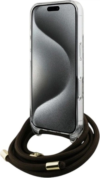 Etui Guess Crossbody Cord 4G Print do Apple iPhone 16 Brown (GUHCP16SHC4SEW) - obraz 4