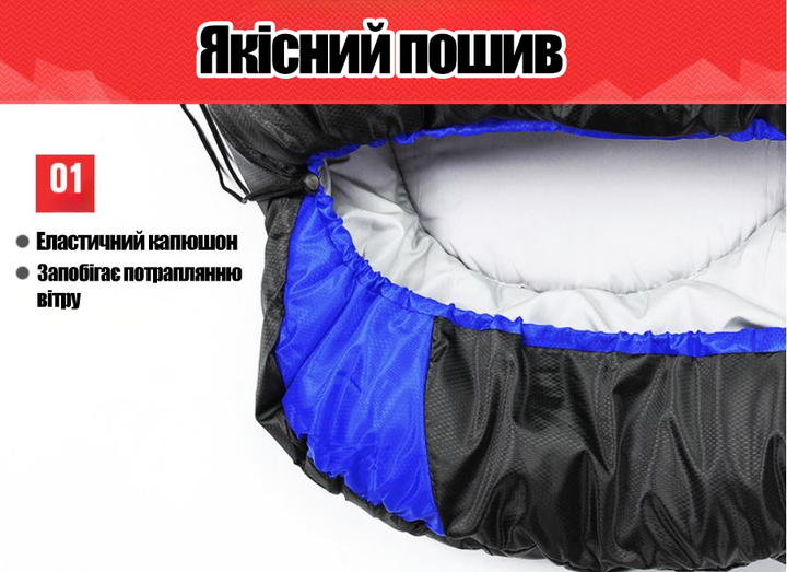Туристический спальный мешок-одеяло 1.9 кг Solve Sleeping Bag +2°C 210*75 см KT7004102 - изображение 3