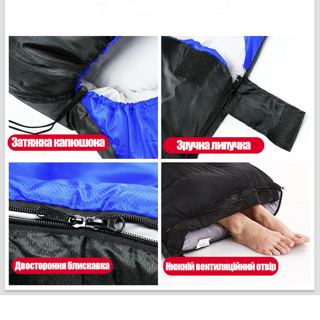 Туристический спальный мешок-одеяло 1.9 кг Solve Sleeping Bag +2°C 210*75 см KT7004102 - изображение 4
