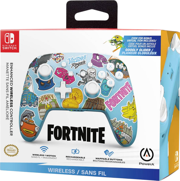 Kontroler PowerA Enhanced Wireless Controller for Nintendo Switch Fortnite Sticker Mania (NSGP0290-01) - obraz 8