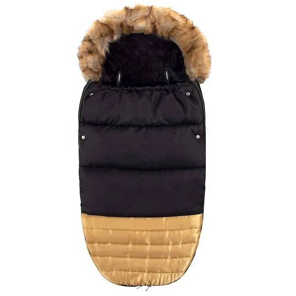 Конверт Springos SB0019 4 в 1 з хутром для коляски санок гондоли 90 см Золотий чорний (5907719410371) - зображення 4