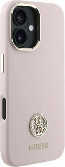 Панель Guess Silicone Logo Strass 4G для Apple iPhone 16 Light Pink (GUHCP16SM4DGPP) - зображення 4