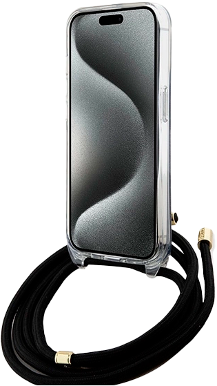Etui Guess Crossbody Cord 4G Print do Apple iPhone 13/14/15 Black (3666339147921) - obraz 1