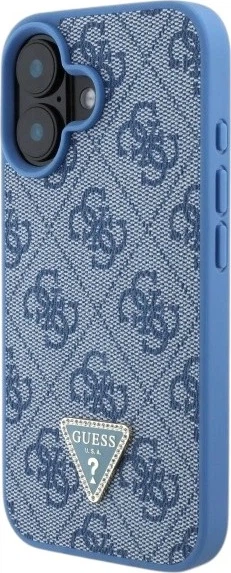 Панель Guess Leather 4G Triangle Strass для Apple iPhone 16 Blue (GUHCP16SP4TDPB) - зображення 3
