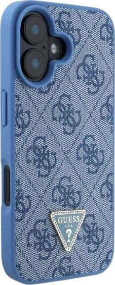 Панель Guess Leather 4G Triangle Strass для Apple iPhone 16 Blue (GUHCP16SP4TDPB) - зображення 4