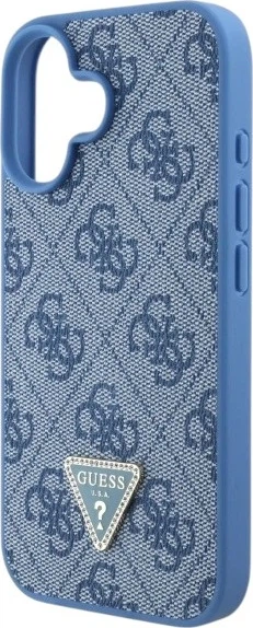 Панель Guess Leather 4G Triangle Strass для Apple iPhone 16 Blue (GUHCP16SP4TDPB) - зображення 6
