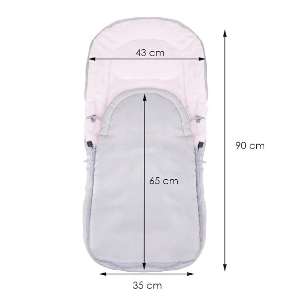 Конверт Springos SB0034 4 в 1 з сумкою для коляски санок гондоли 90 см Сіро рожевий (5907719410654) - зображення 5