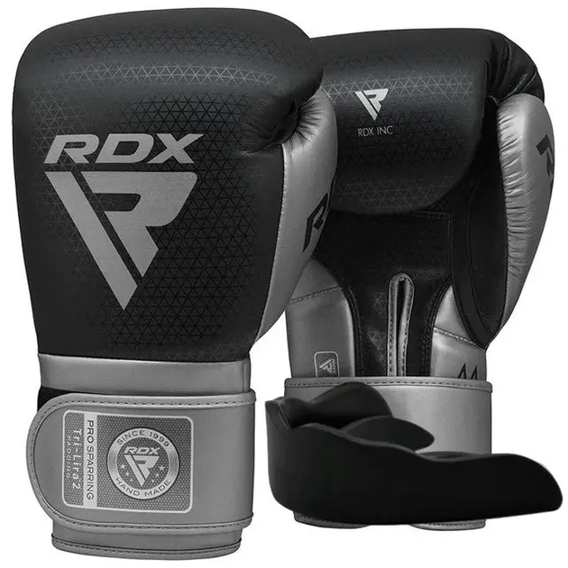 Рукавички боксерські з капою RDX MARK PRO SPARRING TRI LIRA 2 розмір 14 унцій, чорно-сріблястий - Фото 1 Рукавички боксерські з капою RDX MARK PRO SPARRING TRI LIRA 2 розмір 14 унцій, чорно-сріблястий - изображение 1