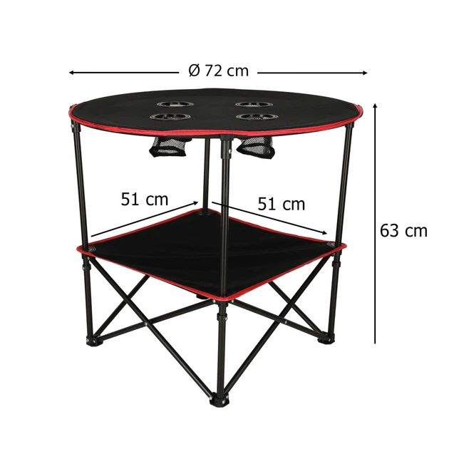 Стіл туристичний KIK складний портативний кемпінговий з чохлом 72 x 72 см (5903039763395) - зображення 3