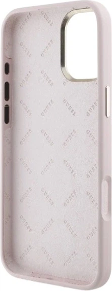 Панель Guess Silicone Script Metal Logo & Frame для Apple iPhone 16 Pink (GUHCP16SSMBSLP) - зображення 7