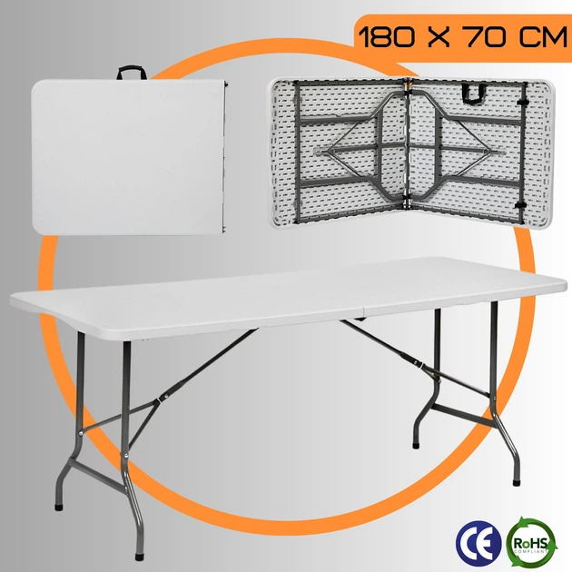 Раскладной стол-чемодан 180 см для кейтеринга садовый Bonro BS до 150 кг Белый - Фото 1 Раскладной стол-чемодан 180 см для кейтеринга садовый Bonro BS до 150 кг Белый - изображение 1