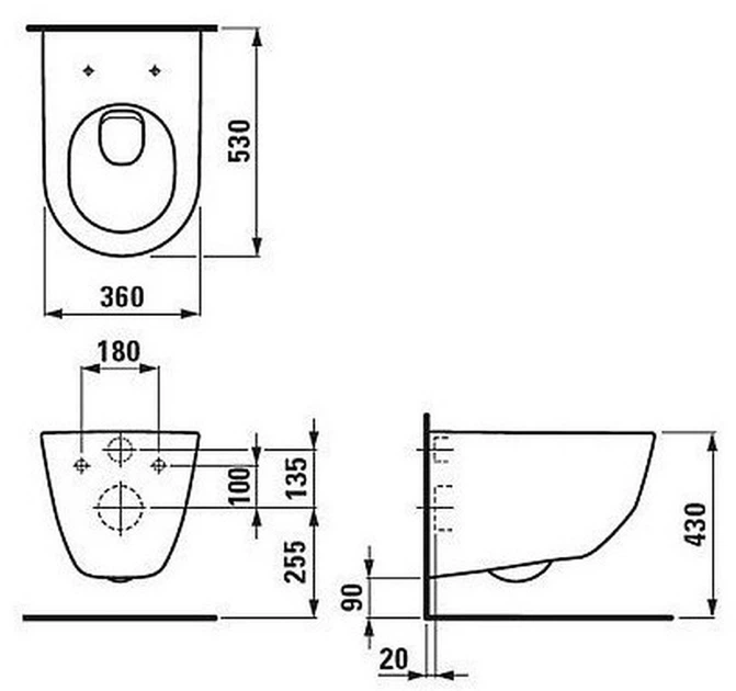 Інсталяційний комплект Laufen Pro Rimless 14 x 50 см (H8696600040001) - зображення 5