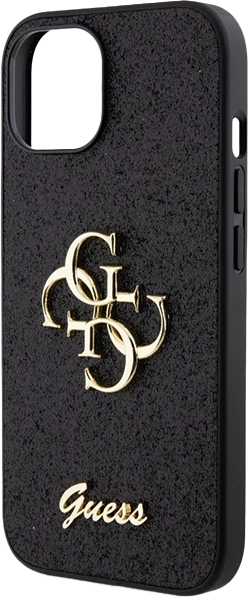 Etui plecki Guess Glitter Script Big 4G do Apple iPhone 13/14/15 Black (3666339147365) - obraz 6