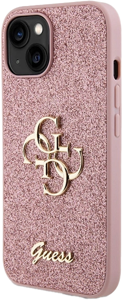 Панель Guess Glitter Script Big 4G для Apple iPhone 13/14/15 Pink (3666339147648) - зображення 2