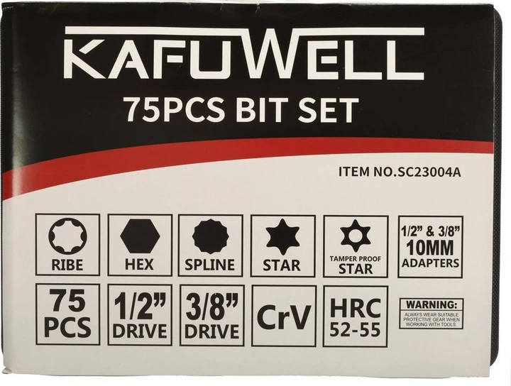 Набір біт для викрутки Kafuwell KX4722 75 шт. (5903039738089) - зображення 5