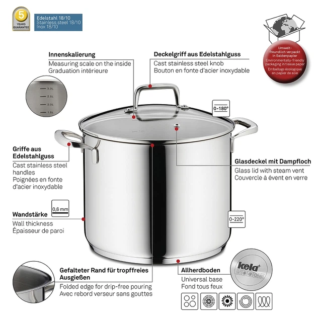 Каструля з кришкою Kela Flavoria 24 см 8 л (4025457101779) - зображення 4