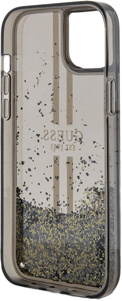 Панель Guess Liquid Glitter Gold Stripes для Apple iPhone 13/14/15 Black (3666339223526) - зображення 7