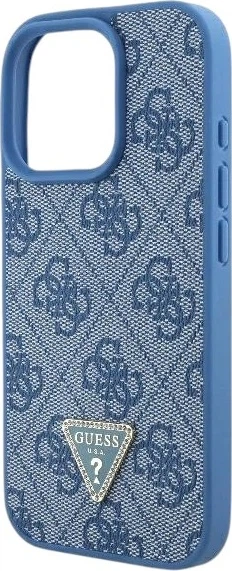 Панель Guess Leather Metal Logo Strass Crossbody для Apple iPhone 16 Pro Max Blue (GUHCP16XP4TDSCPB) - зображення 6