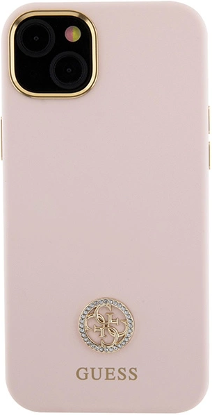 Etui Guess Silicone Logo Strass 4G do Apple iPhone 13/14/15 Pink (3666339148904) - obraz 2