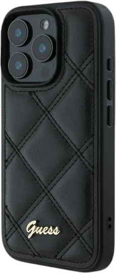 Панель Guess Quilted Metal Logo для Apple iPhone 16 Pro Max Black (GUHCP16XPSQSQSK) - зображення 3