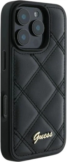 Панель Guess Quilted Metal Logo для Apple iPhone 16 Pro Max Black (GUHCP16XPSQSQSK) - зображення 4