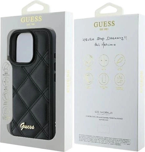 Панель Guess Quilted Metal Logo для Apple iPhone 16 Pro Max Black (GUHCP16XPSQSQSK) - зображення 8