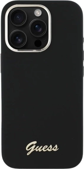 Панель Guess Silicone Script Metal Logo & Frame для Apple iPhone 16 Pro Max Black (GUHCP16XSMBSLK) - зображення 2