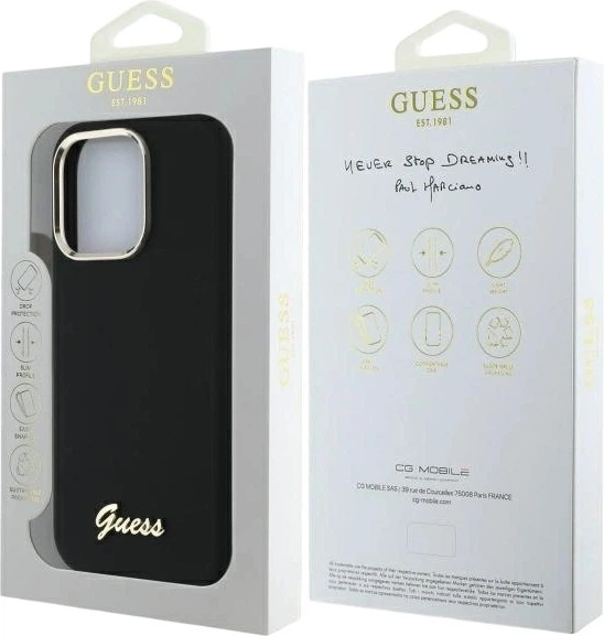 Панель Guess Silicone Script Metal Logo & Frame для Apple iPhone 16 Pro Max Black (GUHCP16XSMBSLK) - зображення 8