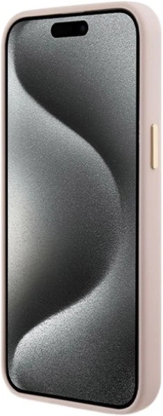 Панель Guess Silicone Script Metal Logo & Frame для Apple iPhone 15 Pro Pink (GUHCP15LSMBSLP) - зображення 5