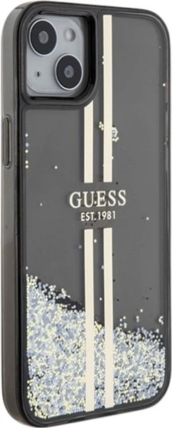 Панель Guess Liquid Glitter Gold Stripes для Apple iPhone 15 Plus/14 Plus Black (GUHCP15MLFCSEGK) - зображення 4