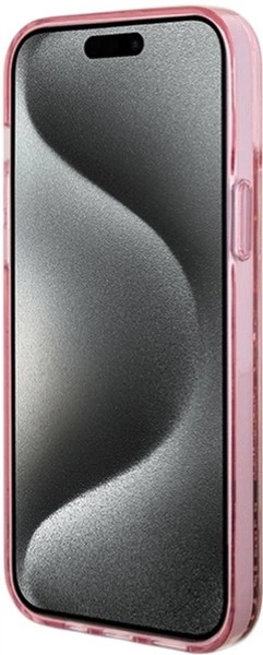 Панель Guess Liquid Glitter Gold Stripes для Apple iPhone 15 Plus/14 Plus Pink (GUHCP15MLFCSEGP) - зображення 5