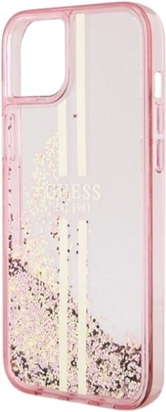 Панель Guess Liquid Glitter Gold Stripes для Apple iPhone 15 Plus/14 Plus Pink (GUHCP15MLFCSEGP) - зображення 6