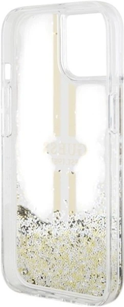 Панель Guess Liquid Glitter Gold Stripes для Apple iPhone 15 Plus/14 Plus Transparent (GUHCP15MLFCSEGT) - зображення 7