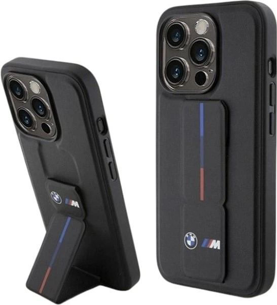 Etui BMW Grip Hot Stamp do Apple iPhone 15 Pro Black (BMHCP15L22GSLK) - obraz 1