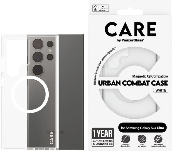 Etui Panzer Glass CARE Urban Combat Case Qi do Samsung Galaxy S24 Ultra Transparent (5715685012280) - obraz 3