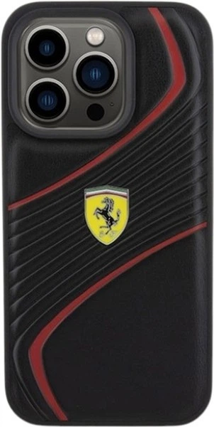 Etui Ferrari Twist Metal Logo do Apple iPhone 15 Pro Black (FEHCP15LPTWK) - obraz 3