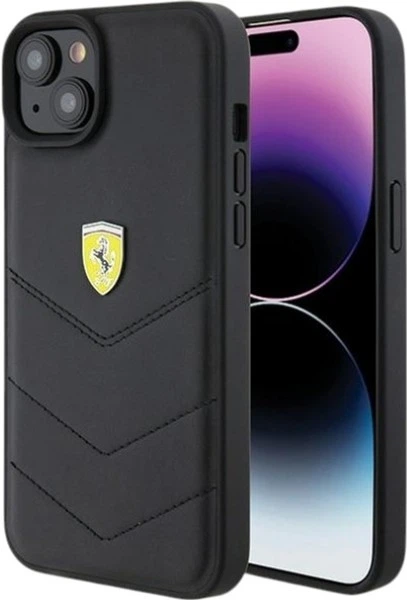 Панель Ferrari Quilted Metal Logo для Apple iPhone 15 Plus/14 Plus Black (FEHCP15MRDUK) - зображення 1