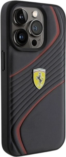 Etui Ferrari Twist Metal Logo do Apple iPhone 15 Pro Black (FEHCP15LPTWK) - obraz 4
