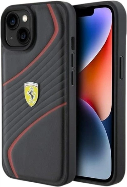 Etui Ferrari Twist Metal Logo do Apple iPhone 15/14/13 Black (FEHCP15SPTWK) - obraz 1
