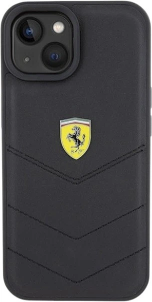 Etui Ferrari Quilted Metal Logo do Apple iPhone 15/14/13 Black (FEHCP15SRDUK) - obraz 3