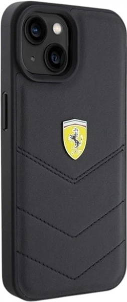 Etui Ferrari Quilted Metal Logo do Apple iPhone 15/14/13 Black (FEHCP15SRDUK) - obraz 4